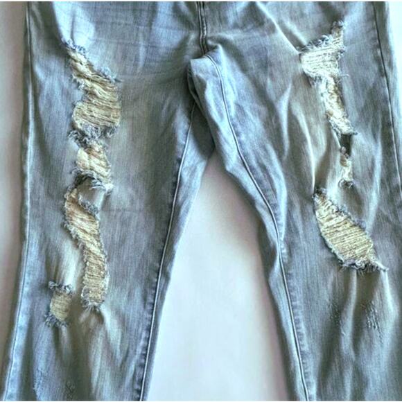 Judy Blue Distressed Blue Jeans Boyfriend Light Wash 15 32 14 Destroyed Ankle - Picture 13 of 15